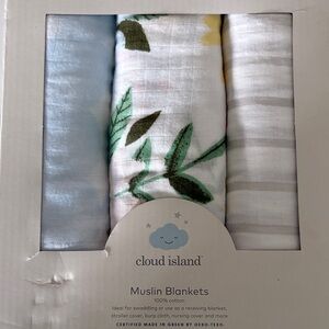 cloud island Muslin Blankets - Blue, Green, White
